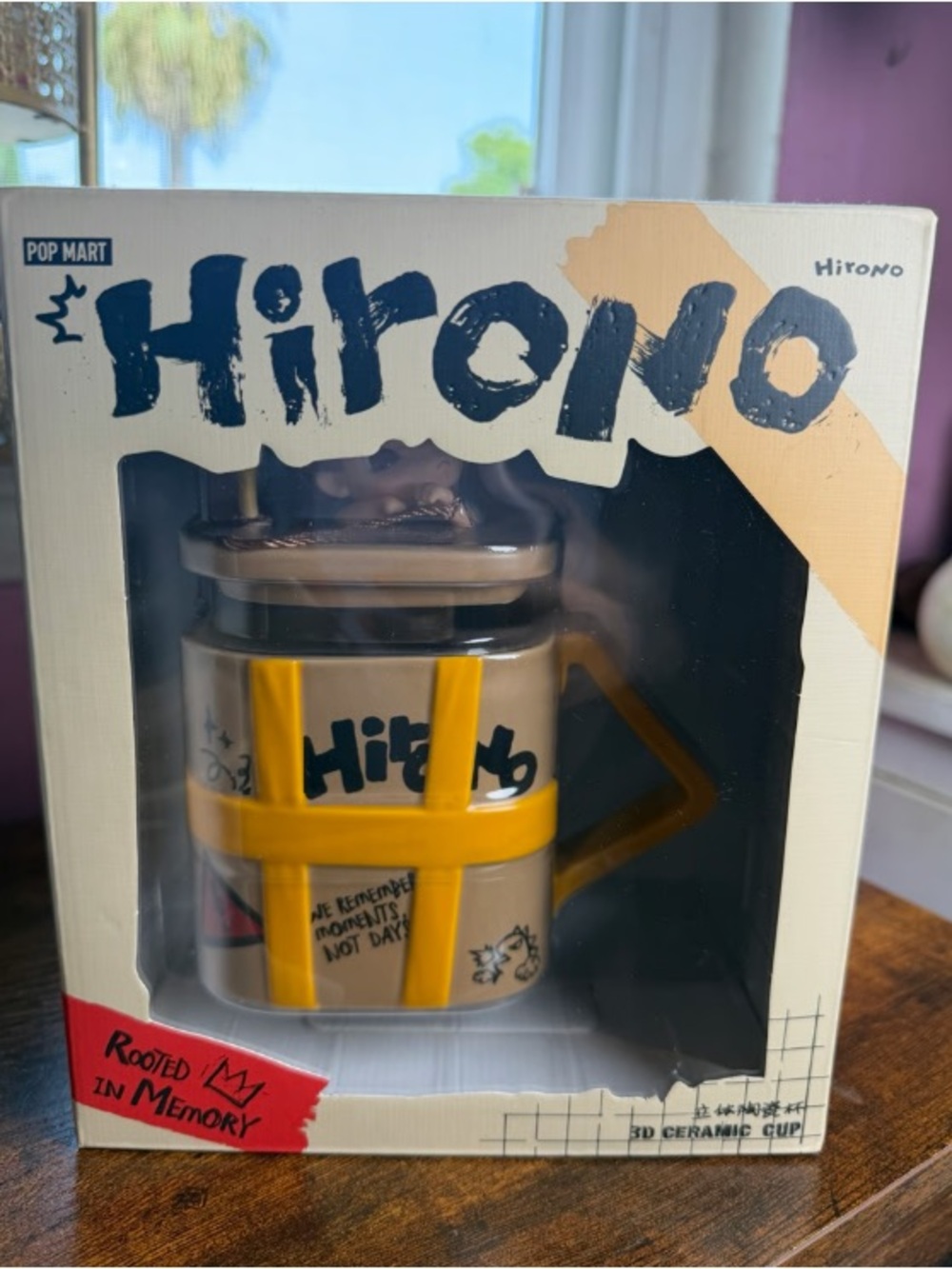 Hirono Yellow Ceramic Cup with Lid - Pop Mart Collectible